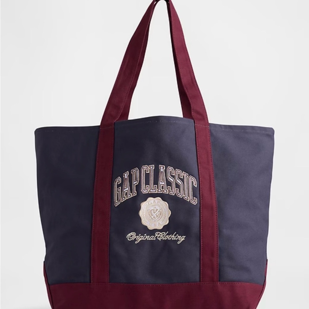Gap Classic Navy And Burgundy Tote Bag Nwt